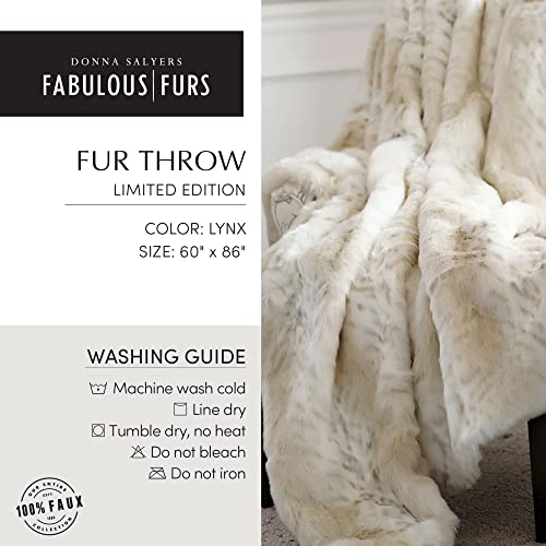 Fabulous-Furs Donna Salyers Faux-Fur Throw Blanket, Plush And Soft Blanket, 60X86 In, Lynx #TOP1