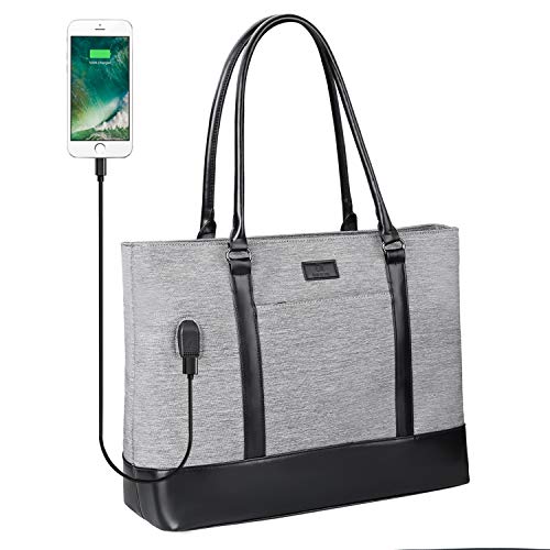 Laptop Tote Bag, 15.6 Inch Laptop Large Work Bag Purse USB Teacher Bag