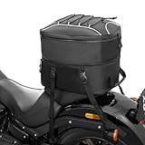 KEMIMOTO Motorcycle Tail Bag, Dual Use Motorcycle Rear Seat Bag with Waterproof Rain Cover, 25L-45L Expandable Motorbike Helmet Bag Luggage Storage Backpack