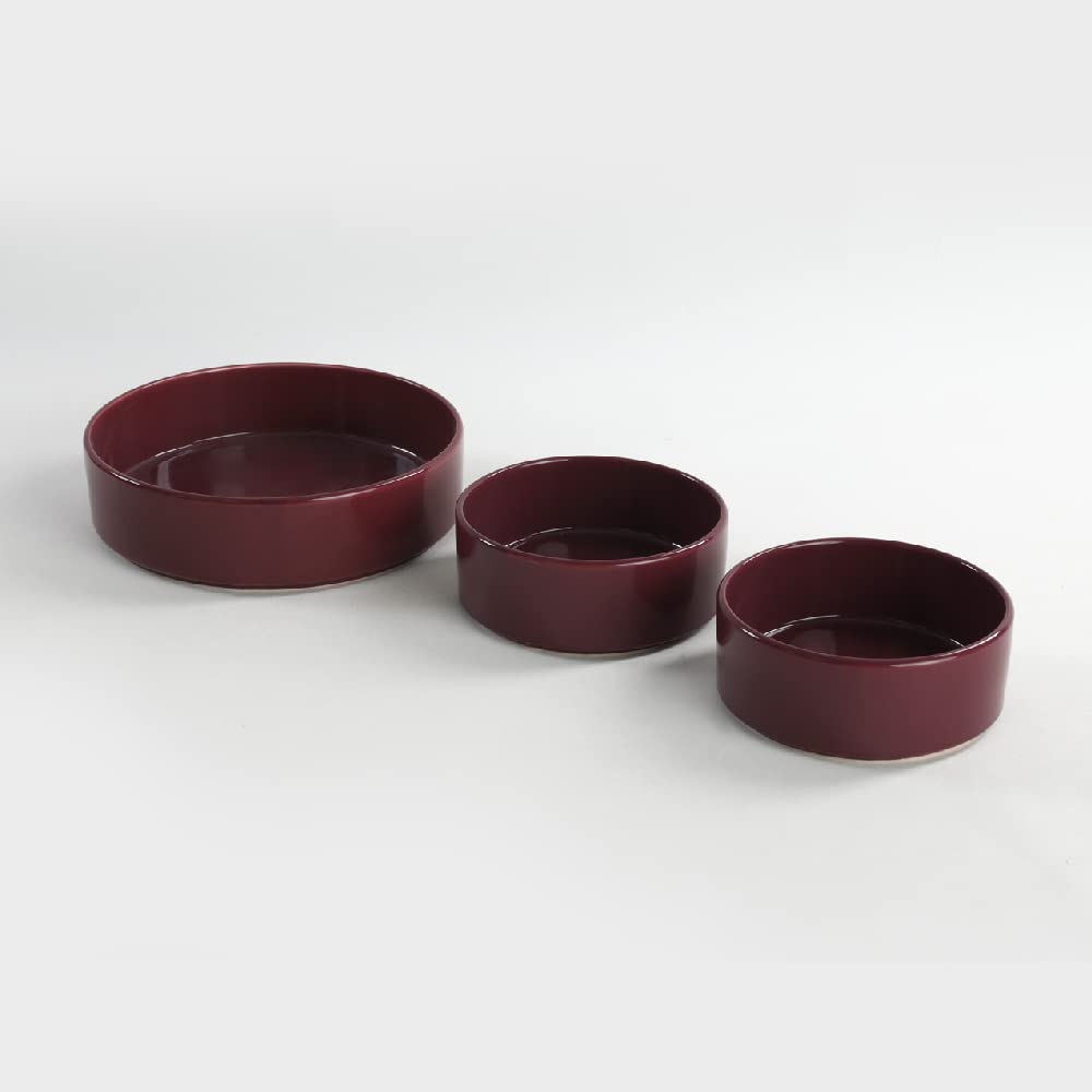 Keramika Mürdüm Stackable Salata/Çerez Seti 3 Parça