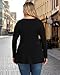 TIANZHU Women's Plus Size V Neck Long Sleeve Tunics Tops Lightweight Blouse Dressy Casual Top Ruched Trendy Clothes, Black, 4XL