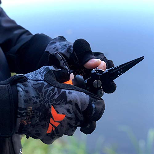 Kastking Mountain Mist Fishing Gloves – Cold Winter Weather Fishing Gloves – Fishing Gloves For Men And Women – Ideal As Ice Fishing, Photography, Or Hunting Gloves(Blackout, Medium) #TOP6