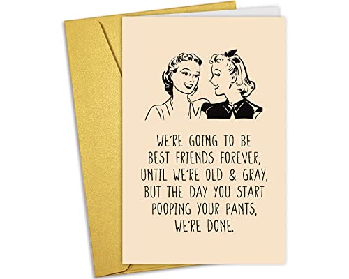 Nchigedy Funny Birthday Card for Best Friend, Humorous Friendship Card for Her, Hilarious Pooping...