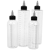 FOMIYES 4pcs Squeeze Bottles Measurement Marks for Hair Dye and Condiments Multi-functional Applicator Bottles for Beauty and Kitchen Use Leakproof Design Graduated Scale