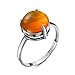 Produktbild Mirkada Damen Silber Ring mit Bernstein, orange, Gr. 60