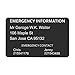 Personalized Engraved Emergency Contact Custom Wallet Medical Alert ID Identification Card Mini Insert Note for Diabetes Warfarin Dialysis Stroke Pacemakers Black