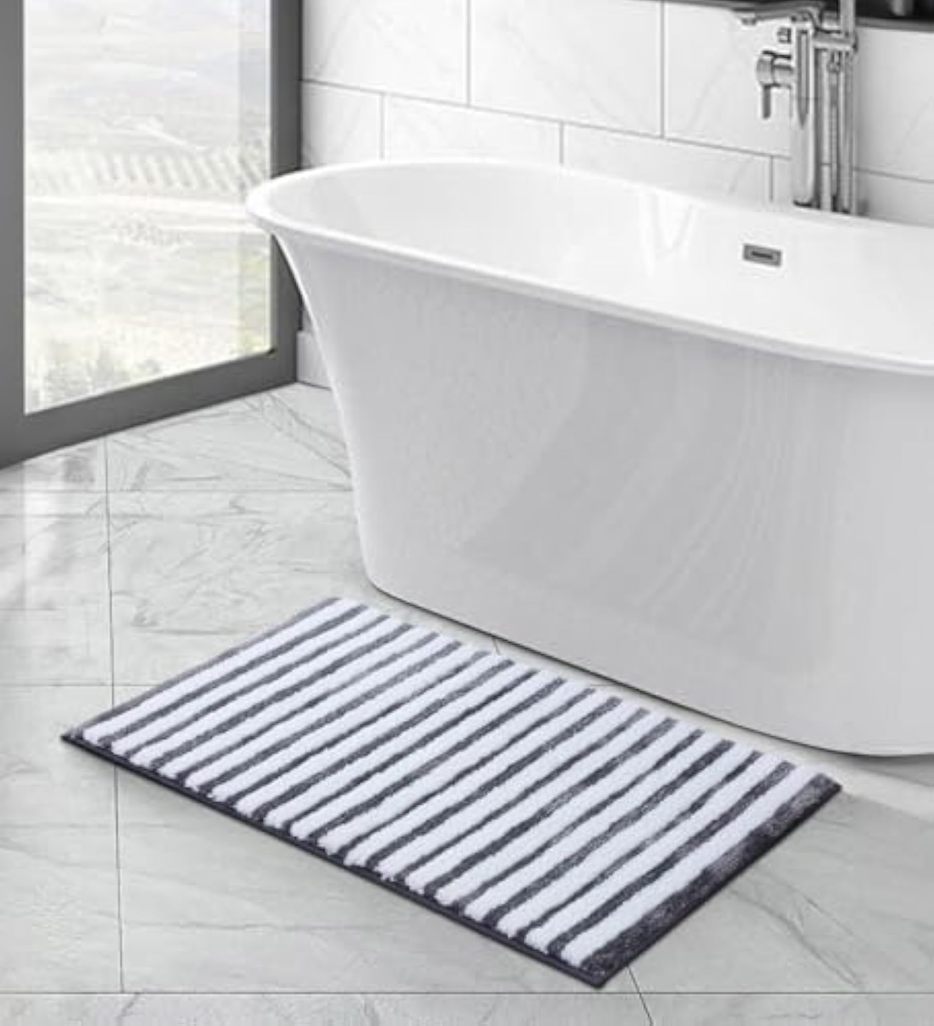 Non-Slip Bath Mat for Bathroom, Soft & Quick-Dry