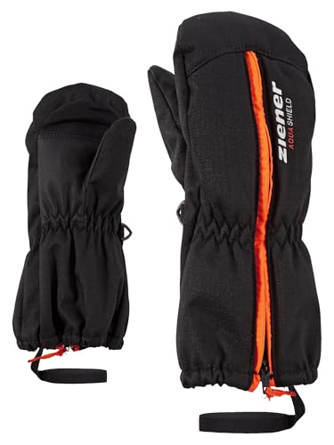 Ziener Baby LANGELO AS MINIS glove skidhandskar/vintersport | vattentät, ventilerande, svart-stru (black-stru), 80 cm