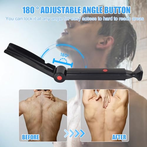 Rasoio Elettrico Per Schiena Uomo, Rimozione Peli Schiena, Rasoio Per Peli Petto, Rasoio Elettrico Corpo Uomo, Depilatore Corpo Uomo, Manico Pieghevole, Ricarica Usb - 3
