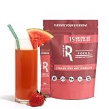 Roots Focus Brain Supplement - Nootropic Mushroom Supplement Powder for Memory, Focus, Energy - Lion's Mane, Cordyceps, Reishi Mushrooms with Caffeine - Strawberry Watermelon, 15 On the Go Packets
