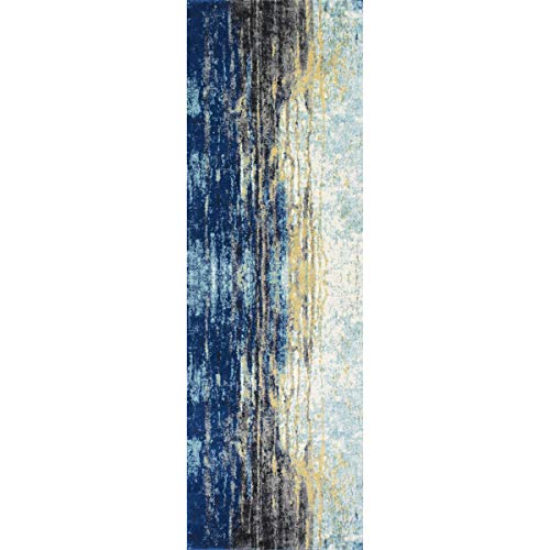 Nuloom Waterfall Vintage Abstract Runner Rug, 2' 8" X 12', Blue #TOP4