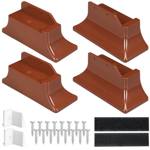 Joyfolk 4 Pack Chair Risers Non Slip Chair Lifters for Adults Seniors and Elderly Brown Seat Raiser for Sitting and Standing Assistance Compatible with Wooden Base Recliners