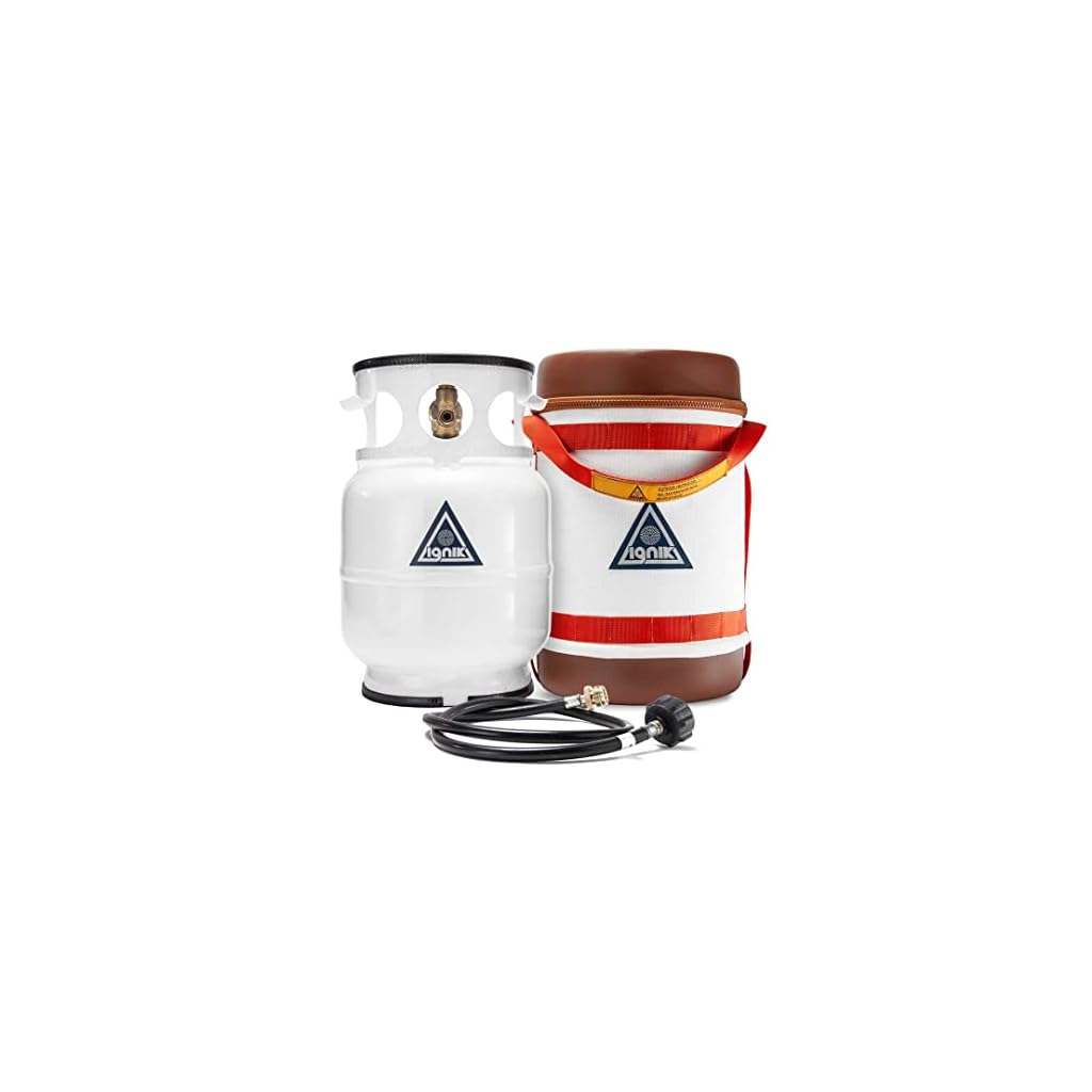 Ignik Refillable Gas Growler Deluxe 5Pound Propane Tank with Carry