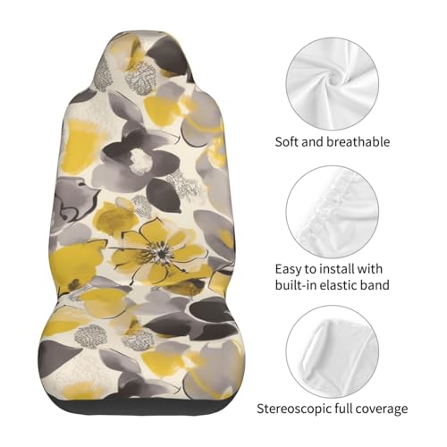 Housses de siège de voiture élastiques universelles | Lot de 2 protections lavables camion - 4