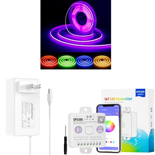 Tira LED RGB COB con Dimmer y Adaptador 6.1m miniatura 1