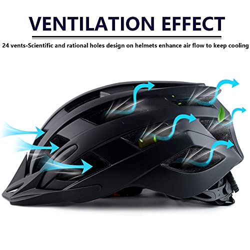 Adult Bike Helmets, Adjustable Mens Womens Bicycle Helmet, Lightweight Road Mountain Cycling Safety Sports Helmets with Detachable Visor - Image 7