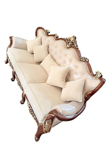 Image of Wooden Sofa Set Carving for Living Room (5 Seater Sofa @4)