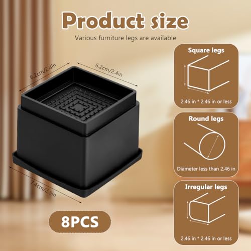 Rehausseurs de lit et meubles réglables 5cm pour surélever table et canapé - 3