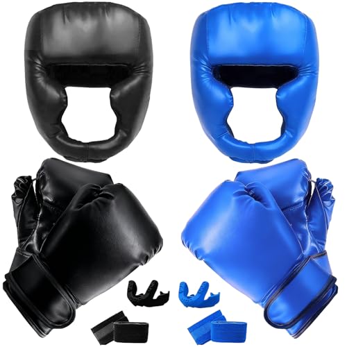 14 Pcs Boxing Set Boxing Equipment Set for Beginners Including 2 Pair of 6 oz Boxing Gloves Headgear Helmet...