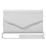 clutch silber amazon ✦Größe: 8,66 Zoll/22cm(L)*5,12 Zoll/13cm(B)*1,97 Zoll/5cm(H). Das Fassungsvermögen dieser Abendtasche kann Ihr Handy, Lippenstift, Schlüssel und Brieftasche, etc. halten. Darüber hinaus ist es mit 1 separaten Kartenfach für Bankkarten, Transport-Karten, etc. entworfen.