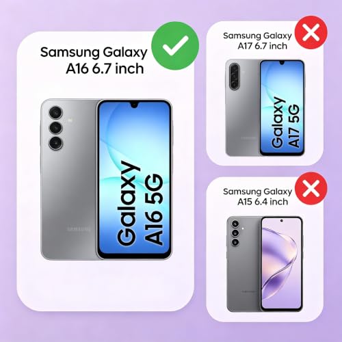 Image of Lunivop for Samsung Galaxy A16 5G Phone Case 6.7 inch PU Leather Purple