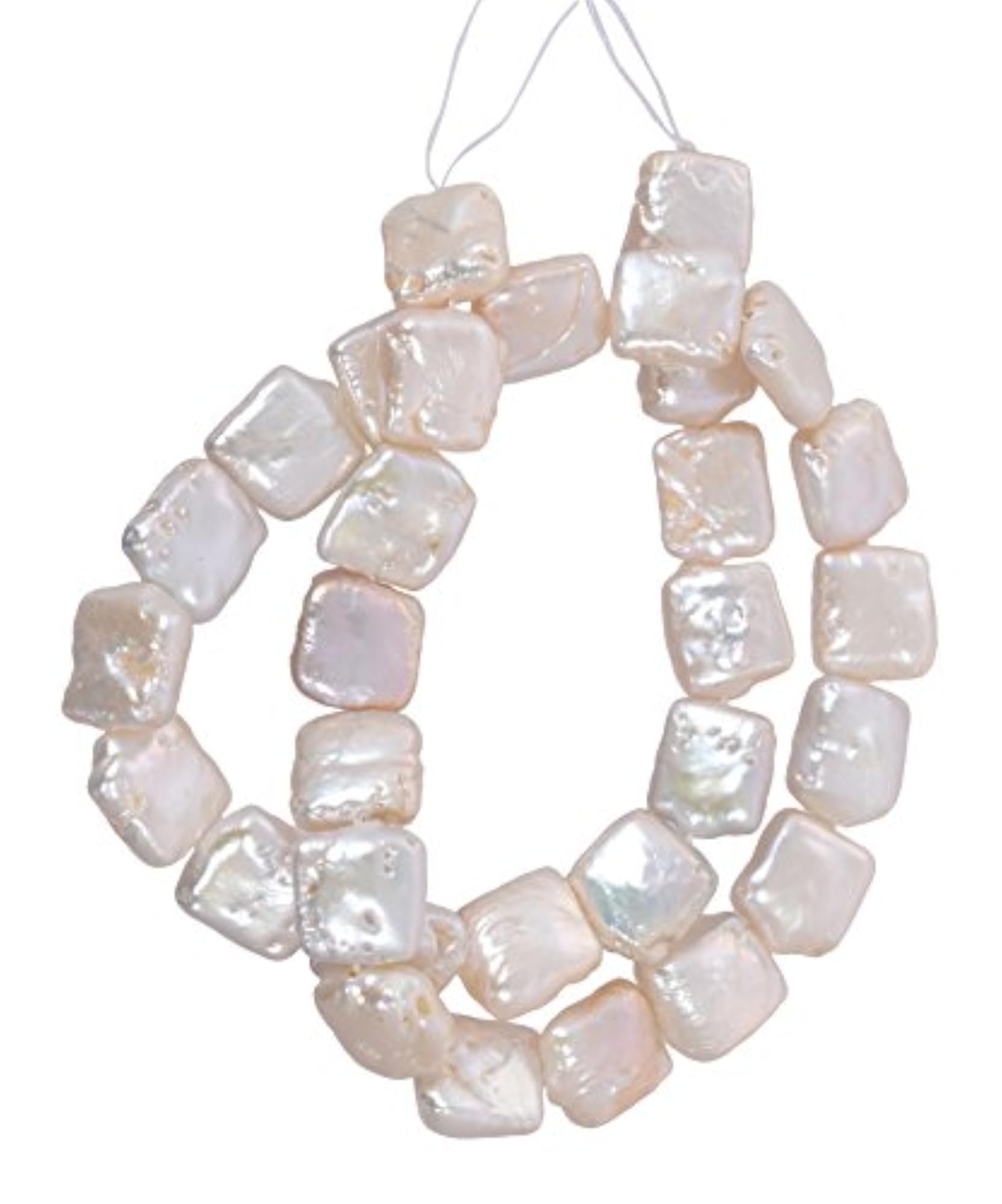 White Crystal Beads for Women, Pack of 50