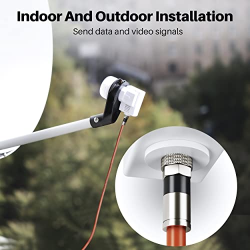 Gearit Coaxial Cable For Direct Burial (200Ft) Rg6 70 Ohm Rf Rubber Boot Waterproof Underground In-Wall With Rubber Boot, High-Speed Internet, Broadband, Digital Tv Aerial, Satellite Cable 200 Feet #TOP6