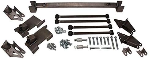Speedway Motors 4-Link Rear Suspension Kit Without Axle, Triangulated Four Bar Conversion with Chromoly Bars, Frame and Axle Brackets compatible with 1947-1954 Chevy Trucks