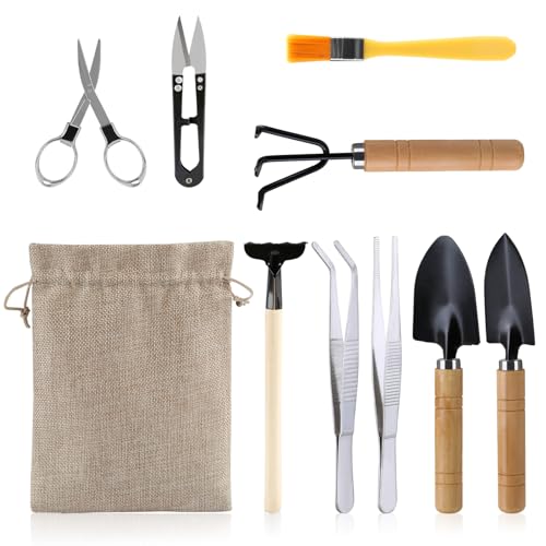9PCS Basic Bonsai Tools Set with Pruning Shears