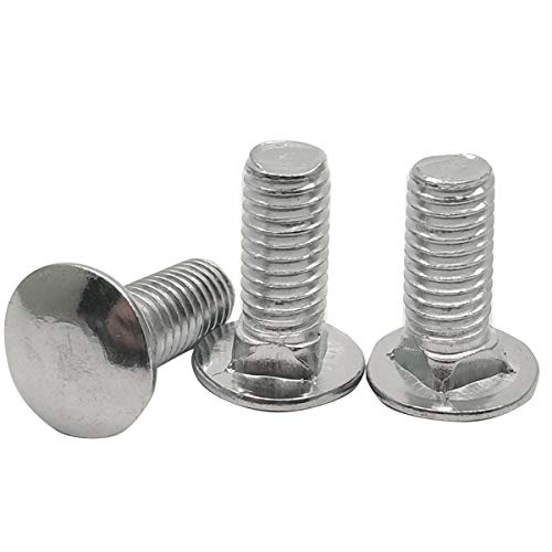 Image of 20Sets M8-1.25 25mm Carriage Bolts, Nuts, Flat Washers Kits, Zinc Plated Carbon Steel Grade 2