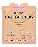 UNGENT THEM 10 Year Old Girl Birthday Gifts for 10 Year Old Girls Necklace Jewelry 10th Bow Birthday Decorations Ideas