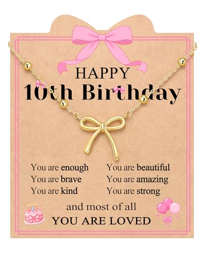 UNGENT THEM 10 Year Old Girl Birthday Gifts for 10 + Year Old Girls Necklace Jewelry Pink...