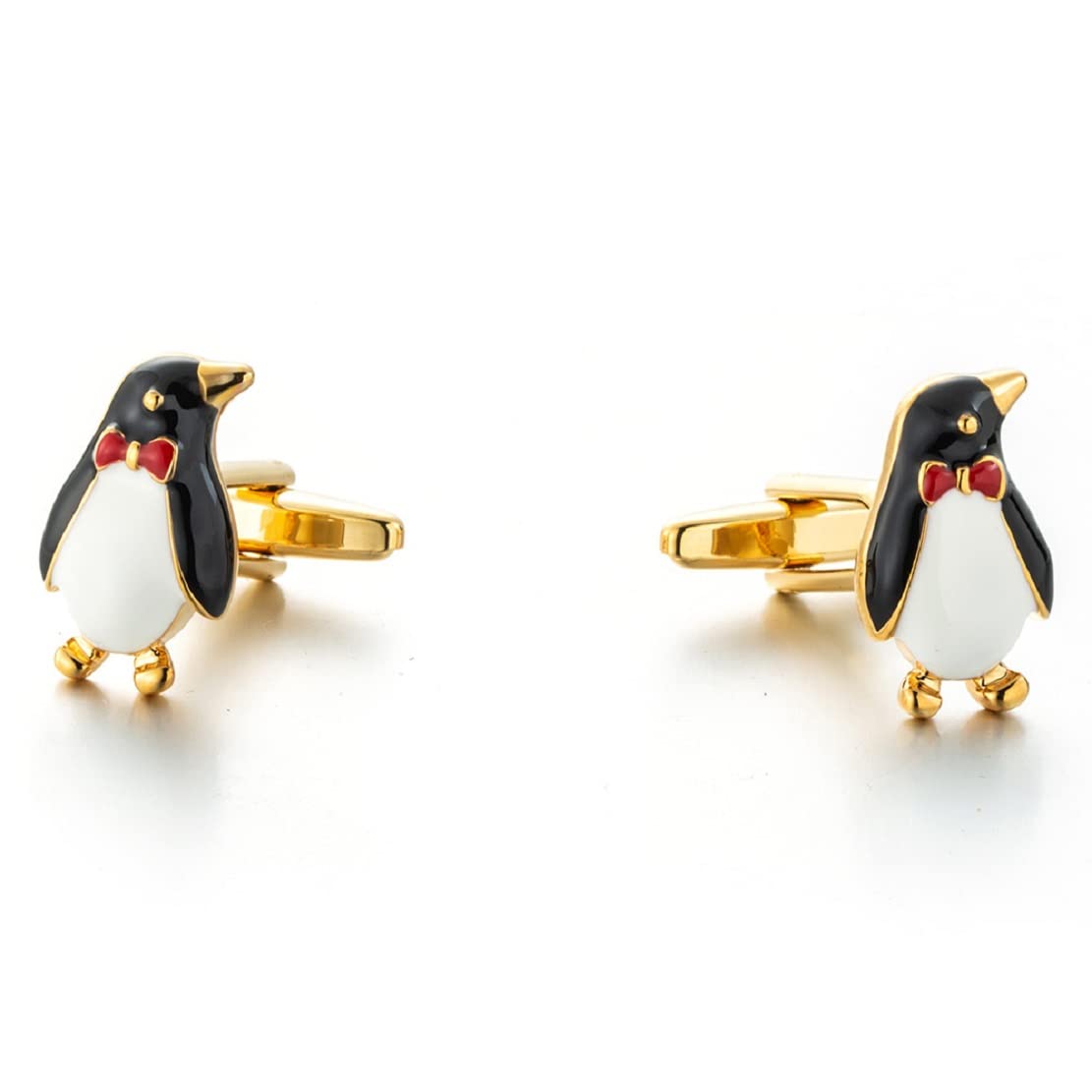 LongcreekPenguin Cufflinks for Men, Penguin Animal Cufflinks, Penguin with Bow Tie Cuff Links, Lovely Penguin Shirt Tuxedo Cufflinks, Punk Cufflinks French Cufflinks, Best Man Wedding Cufflinks Gifts, NO,