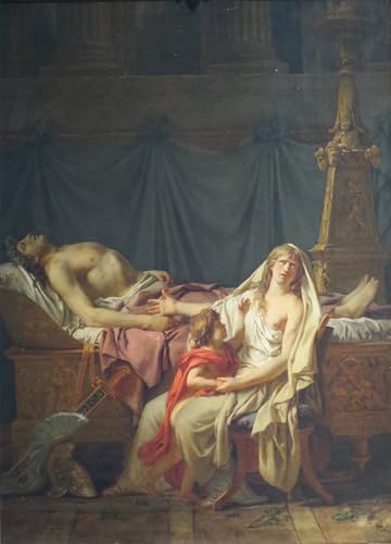 Cuadro de Andrómaca luto por Héctor, pintura clásica para decoración de salón, 60x90cm