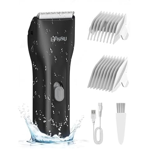 ENSSU Cordless Hair Clippers for Men - Waterproof Beard Trimmer with Ceramic Blade, Rechargeable Electric Hair Cutting Kit for Adults and Kids, Black Cover