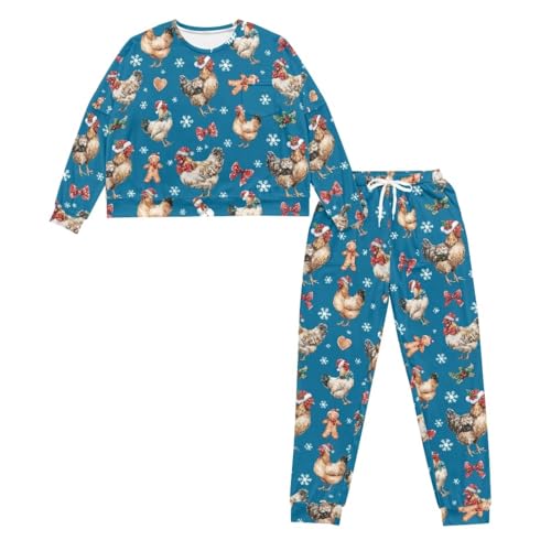 Image of Women's 2 Piece Printed Pajama Set Long Sleeve Sleepwear Set with Long Pants Casual Lounge Sets with Pocket