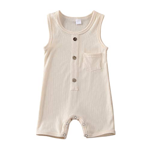 CIYCUIT Newborn Baby Boy Girl Romper Clothes Infant Solid Ribbed Onesie Bodysuit Jumpsuit Outfits