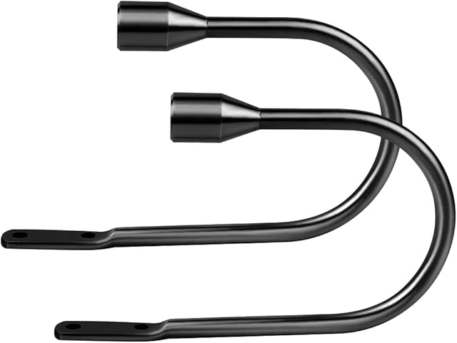 ALEENFOON Curtain Tieback Hooks U Style Metal Tie Backs for Curtains Modern Design Tiebacks for Voiles Curtain Holdback 2 Pack (Metallic Black)