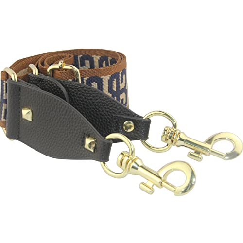 Image of Duwi Wide Purse Strap Multicolor Striped Guitar Style Strap Adjustable Canvas Crossbody Bag Strap
