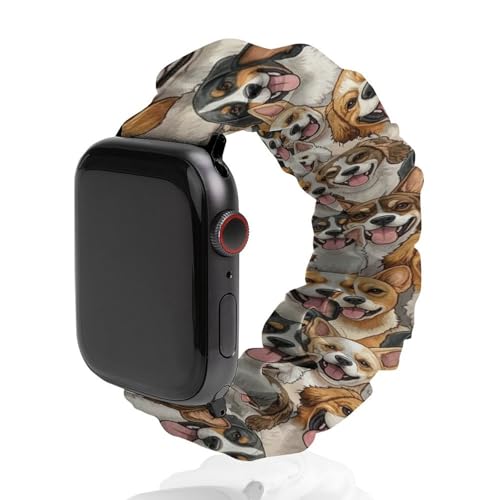 �ʋC����������K�ȃ|���G�X�e���������p�X�g���b�v Apple Watch�AHusky Shepherd Dog Golden Hair Dog Puppy�Ή� ��v�ȃo���h �j�����p