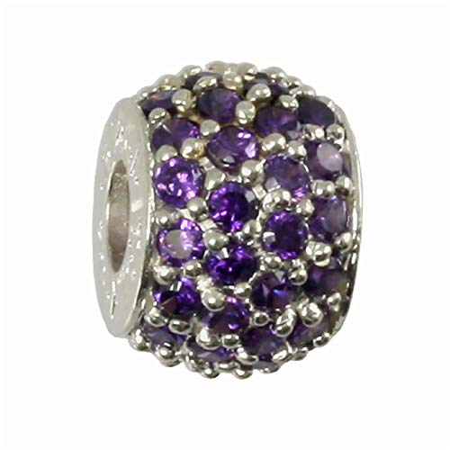 Carlo Biagi circonios Bead 925 plata púrpura pulsera colgante BBSCZPS01PR