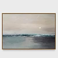 Framed Canvas Wall Art Abstract Seascape Canvas Prints Home Artwork Decoration for Living Room,Bedroom - 16x24 inches