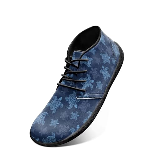 Forchrinse Dachshund on Leopard Print Chukka Boots for Men Leather Loafer Lace up Walking Shoes Lightweight Wide Toe Dress,US 6-142