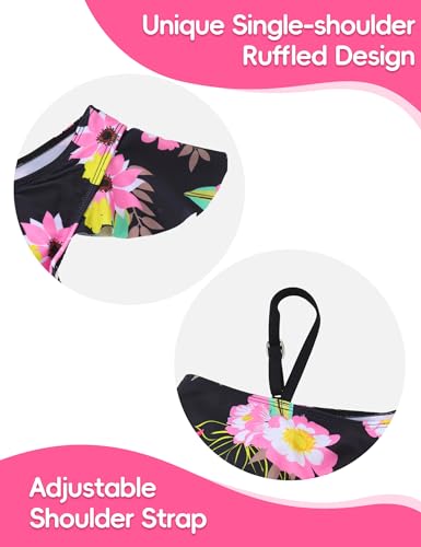 Image of Girls Swimsuit Bikini Set 2 Piece Quick Dry Ruffle Bathing Suit Teens Swimwear with Spaghetti Strap