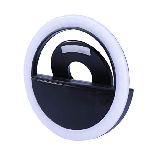 OHPHCALL Clip LED Selfie Ring Light Rechargeable Modes Phone Photography Light for Smartphones Compact and Portable for Makeup Video Conferencing Black