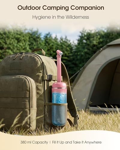 Image of Portable Bidet for Travel & Camping - Manual Squeeze Peri Bottle Handheld | 3 Leak-Proof Seals | BPA-Free | Feminine Hygiene Care Postpartum | Extendable Sprayer with Nozzle for Men&Women-Pink