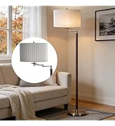 MITELSON Traditional 350° Adjustable Swing Arm Farmhouse Floor Lamp for Bedroom, Modern Floor Lam...