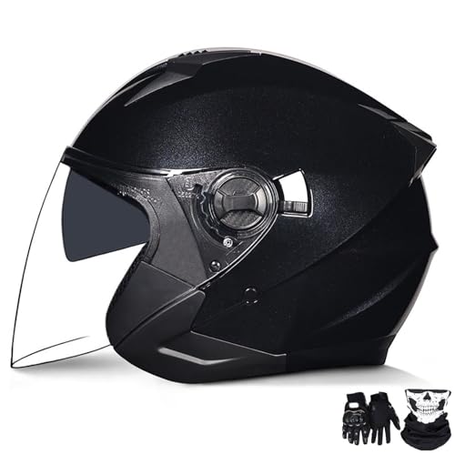 Casco de moto vintage 3/4 homologado para evitar deslumbramientos en la ciudad