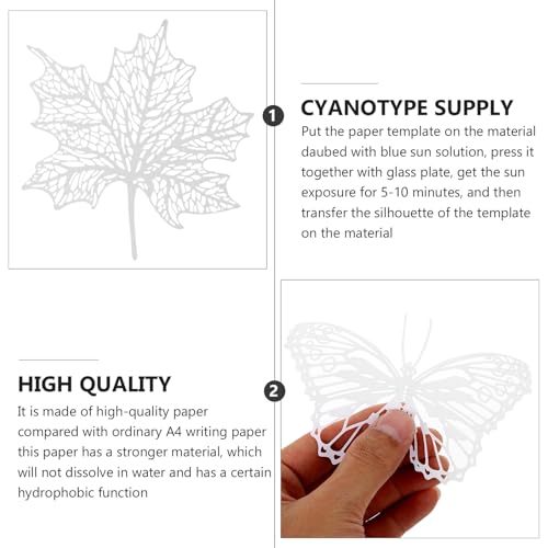 Kit de cianotipia DIY con 10 plantillas de papel hidrofóbico y pintura azul fotosensible 4