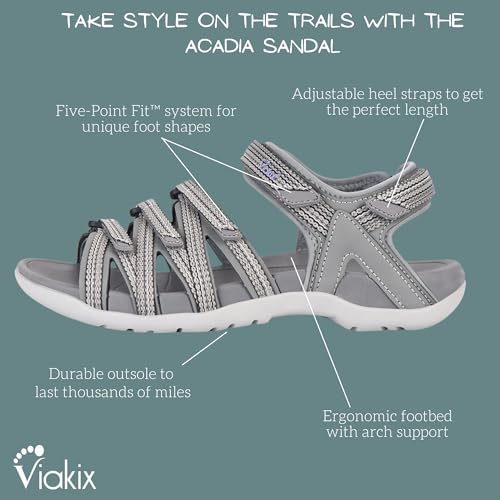 Image of Viakix Womens Sport Sandal - Comfortable Athletic Stylish Hiking Shoes, with Arch Support, Outdoors, Walking, Water, River, Trekking